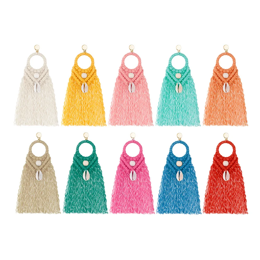 2020 New Shell Wood Beads Handmade Braided Earrings Ins Fashion Bohemia Tassel Earrings Wholesale, As picture show
2020 New Shell Wood Beads Handmade Braided Earrings Ins Fashion Bohemia Tassel Earrings Wholesale, As picture show