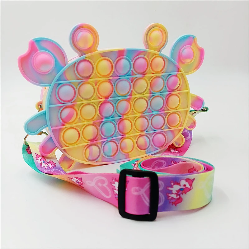 Wholesale Fashion Mini Carton Kids Shoulder Bag Silicone Cute Handbag big Crab Fidget toy popping its coin Purse for children, 1 colors
Wholesale Fashion Mini Carton Kids Shoulder Bag Silicone Cute Handbag big Crab Fidget toy popping its coin Purse for children, 1 colors