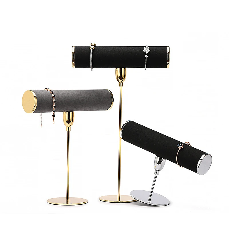 High-end Plating Gold Metal And Suede Jewelry Bracelet Holder Velvet Bangle Display Rack for Bracelets Watch Holder, Black,gray
High-end Plating Gold Metal And Suede Jewelry Bracelet Holder Velvet Bangle Display Rack for Bracelets Watch Holder, Black,gray