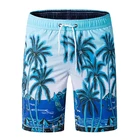 Wholesale quick dry comfortable board shorts custom coconut tree printed men beach shorts brand