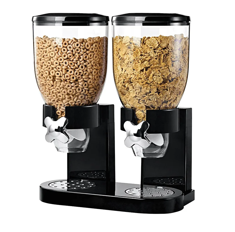 Kitchen Home ECO Clear Plastic Dual Cereal Storage Round Containers Dry Food Dispenser, White/black
Kitchen Home ECO Clear Plastic Dual Cereal Storage Round Containers Dry Food Dispenser, White/black