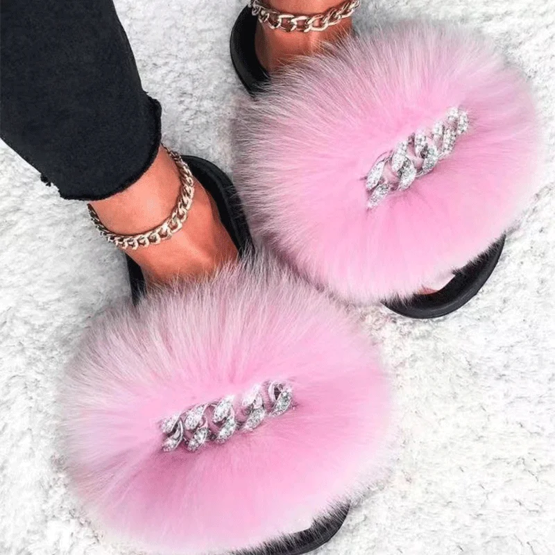 2021 real Fox Sandals Furry Fur Slippers Fluffy Flip Flops Diamond Chain Fur Slides For Women Ladies, Multi color
2021 real Fox Sandals Furry Fur Slippers Fluffy Flip Flops Diamond Chain Fur Slides For Women Ladies, Multi color