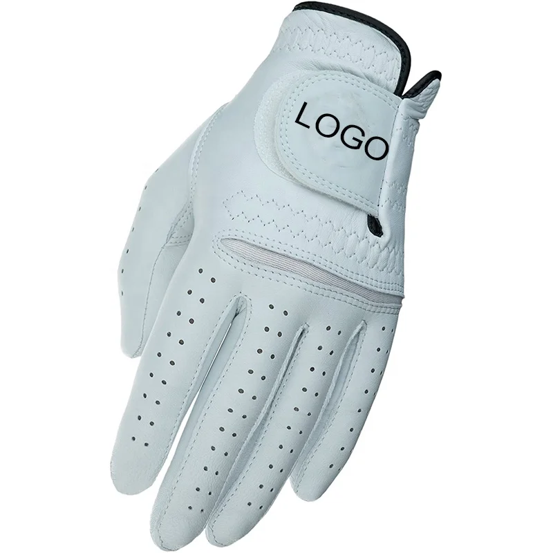

Amazon Hot Sales High Quality Golf Gloves Cabretta Leather Custom Personal Logo All Weather For Men Women With Best Prices, White