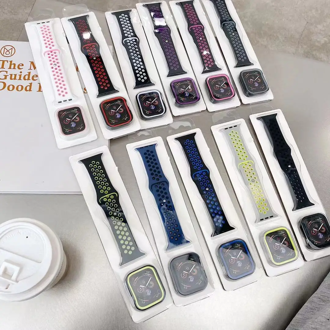 Wholesale PC Protective Shell+dual layer silicone watch band For apple watch band silicone
Wholesale PC Protective Shell+dual layer silicone watch band For apple watch band silicone