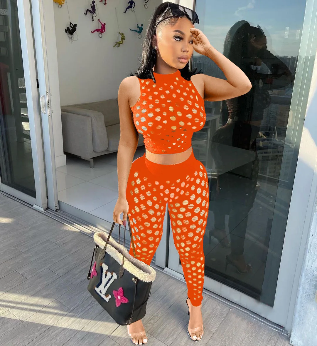 Trending Clothing plus size Street Style hollowed-out vest short women Two Piece Pants Set 2021, Picture color
Trending Clothing plus size Street Style hollowed-out vest short women Two Piece Pants Set 2021, Picture color