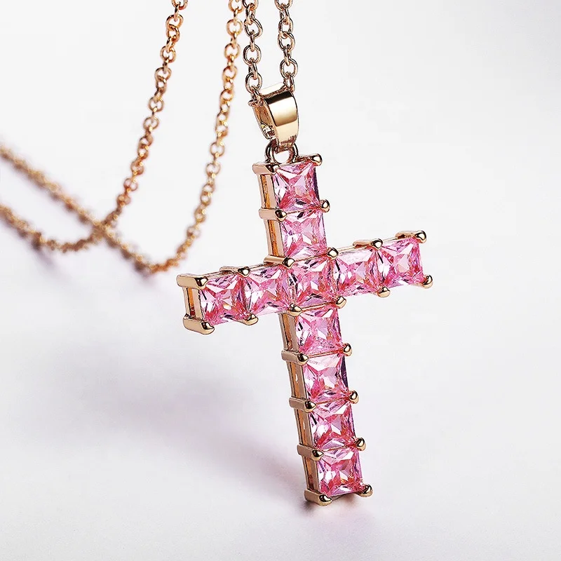 Cute Female White Zircon Pendant Necklace Rose Gold Silver Color Chain Necklace Trendy Crystal Cross Wedding Necklaces For Women, Customized color
Cute Female White Zircon Pendant Necklace Rose Gold Silver Color Chain Necklace Trendy Crystal Cross Wedding Necklaces For Women, Customized color