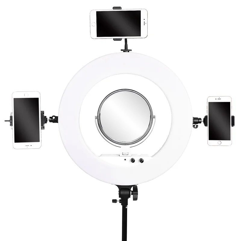 FOSOTO 18 inch FT-R480 Bi-color photographic lighting 3200-5800K 18'' 48W Led Makeup Ring LIght Lamp & Mirror For Phone Camera, White
FOSOTO 18 inch FT-R480 Bi-color photographic lighting 3200-5800K 18'' 48W Led Makeup Ring LIght Lamp & Mirror For Phone Camera, White