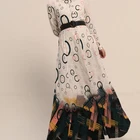 2019 Summer New Women Khaki Multi Point Abaya Muslim Dress