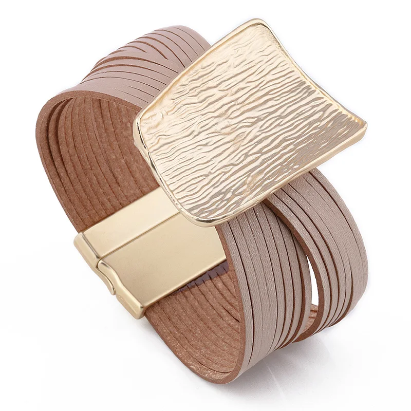 2021 Women Bracelet Alloy Maganetic Jewelry Multi-layer Crossed Leather Bracelet Set, 3 colors
2021 Women Bracelet Alloy Maganetic Jewelry Multi-layer Crossed Leather Bracelet Set, 3 colors