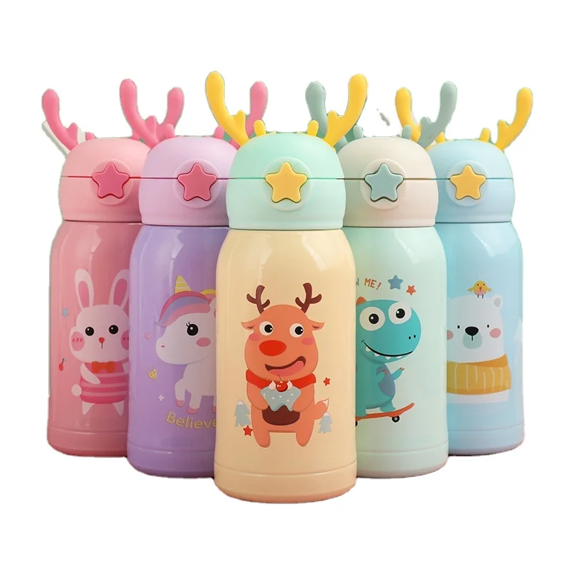 Hot style stainless steel vacuum cup creative antler children's water cup leisure student cup, White/purple/pink/green/blue
Hot style stainless steel vacuum cup creative antler children's water cup leisure student cup, White/purple/pink/green/blue
