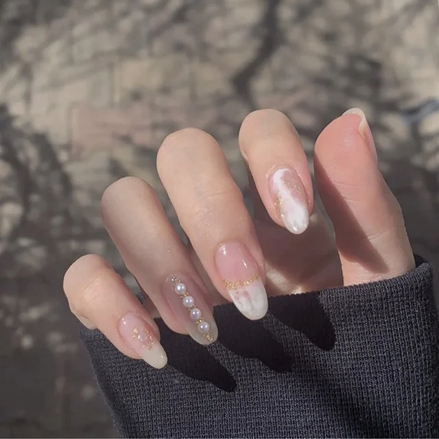 TKL Japanese pearl shading manicure removable long false full over reusable press on nails stickers, Picture
TKL Japanese pearl shading manicure removable long false full over reusable press on nails stickers, Picture