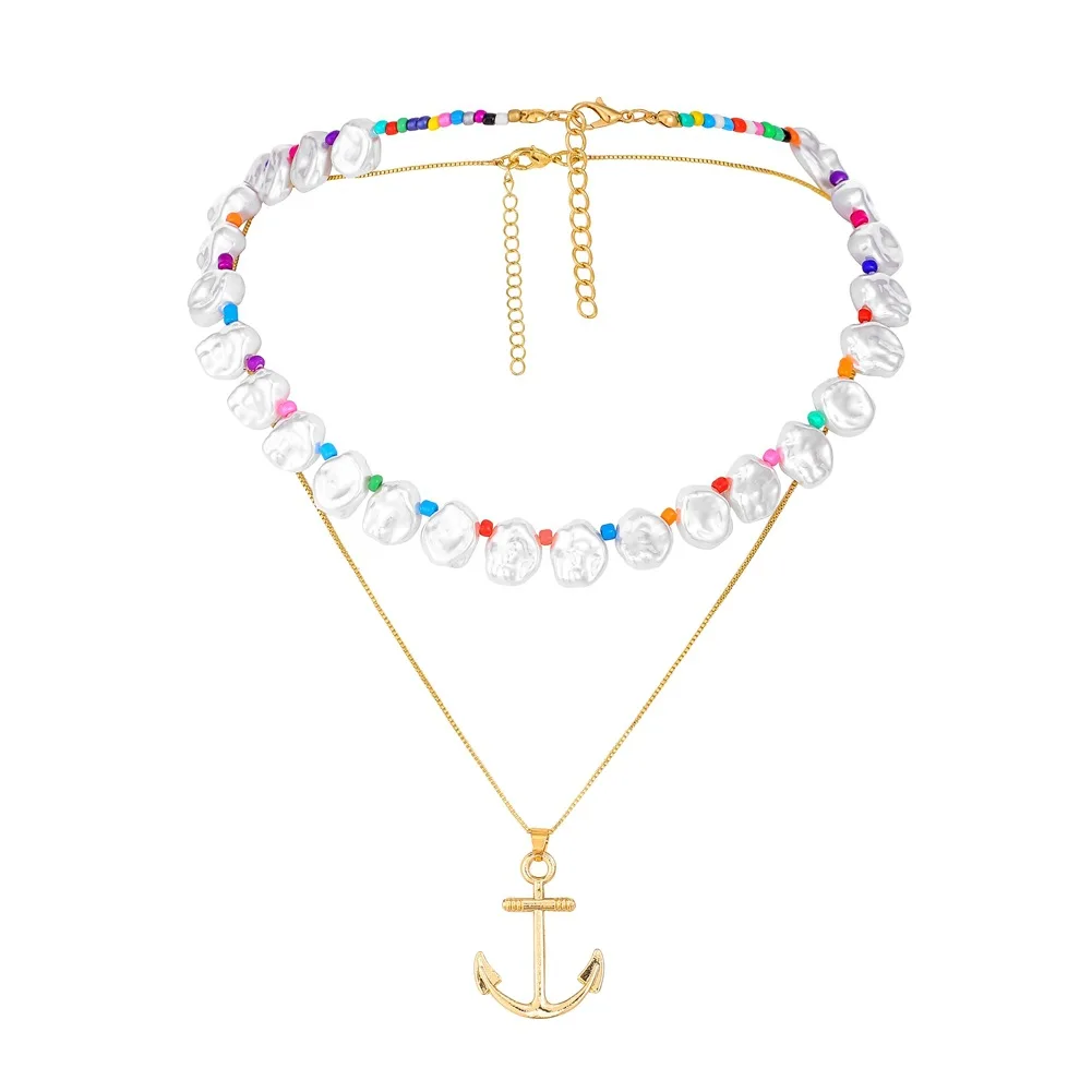 Best Selling Double Layer Irregular Pearl Chain Necklace Bohemian Pearl Colorful Beads Anchor Hook Pendant Necklace
Best Selling Double Layer Irregular Pearl Chain Necklace Bohemian Pearl Colorful Beads Anchor Hook Pendant Necklace
