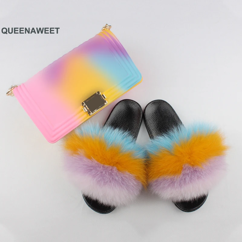 jelly purse and slides sets Fox fur Slippers Big Fox fur slides for women with purse raccoon fur slides and matching purse, Customized color
jelly purse and slides sets Fox fur Slippers Big Fox fur slides for women with purse raccoon fur slides and matching purse, Customized color