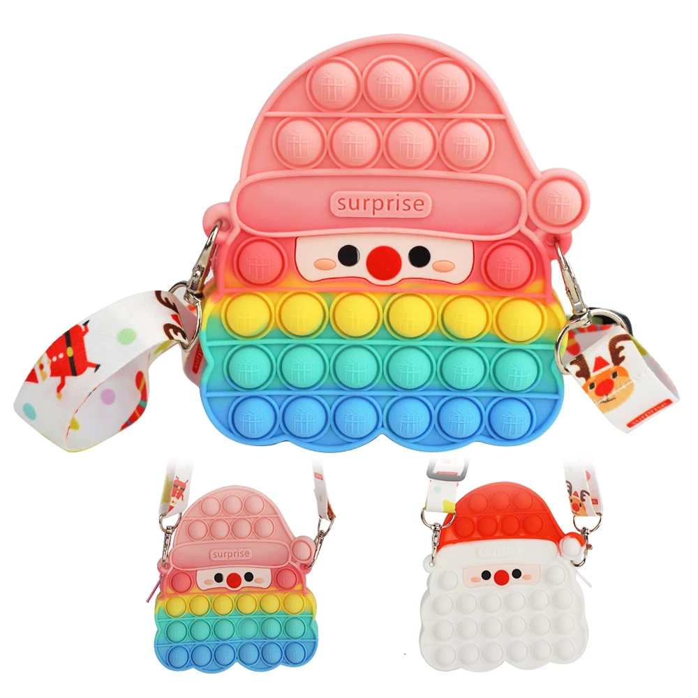 Top selling toys silicone pop bubble fidget handbag christmas pop purse crossbody bag for kids, Rainbow, white
Top selling toys silicone pop bubble fidget handbag christmas pop purse crossbody bag for kids, Rainbow, white