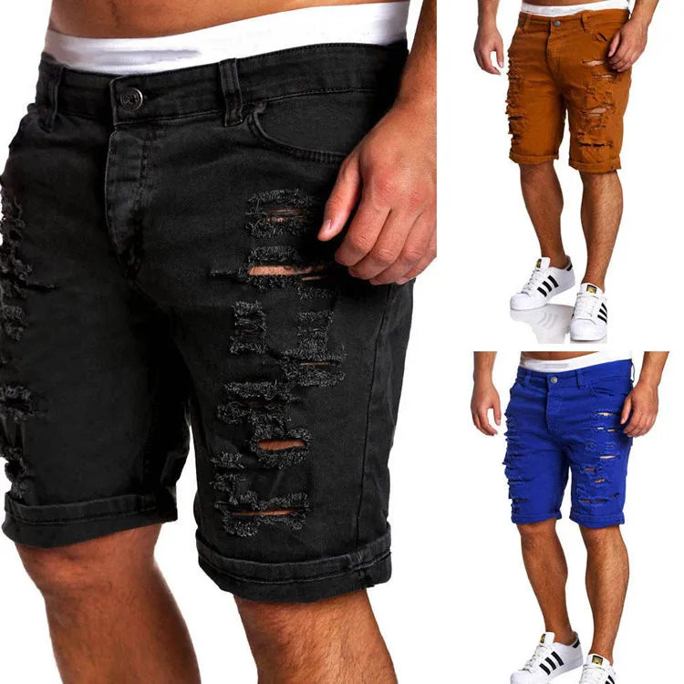 Summer Men's Jeans Short Pants Hole Knee Zipper Casual Shorts For Men Denim Jean Shorts, Black, white, red, blue, brown
Summer Men's Jeans Short Pants Hole Knee Zipper Casual Shorts For Men Denim Jean Shorts, Black, white, red, blue, brown
