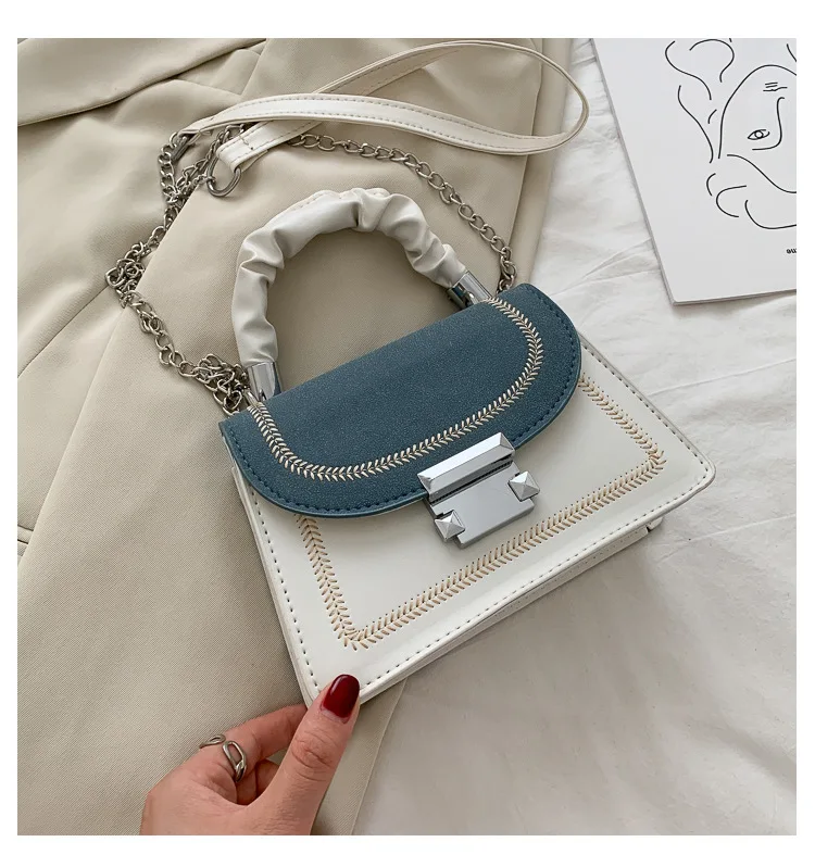 Mini Messenger Bag Texture Chain Contrast Color Designer Hand Bags with Pleated Handle luxury bag leather
Mini Messenger Bag Texture Chain Contrast Color Designer Hand Bags with Pleated Handle luxury bag leather
