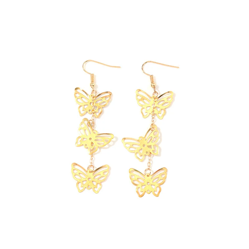 2020 new korea fashionable street aureate contracted wind 3 butterfly earrings maiden jewelry, Picture
2020 new korea fashionable street aureate contracted wind 3 butterfly earrings maiden jewelry, Picture
