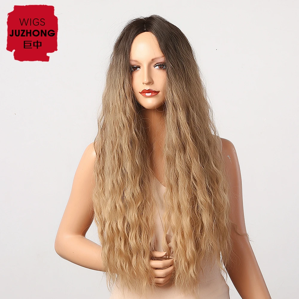 Cosplay Synthetic Wig Dark Root Brown Golden Ombre Wig Long Curly Middle Part Heat Resistant Hair for Black Women
Cosplay Synthetic Wig Dark Root Brown Golden Ombre Wig Long Curly Middle Part Heat Resistant Hair for Black Women