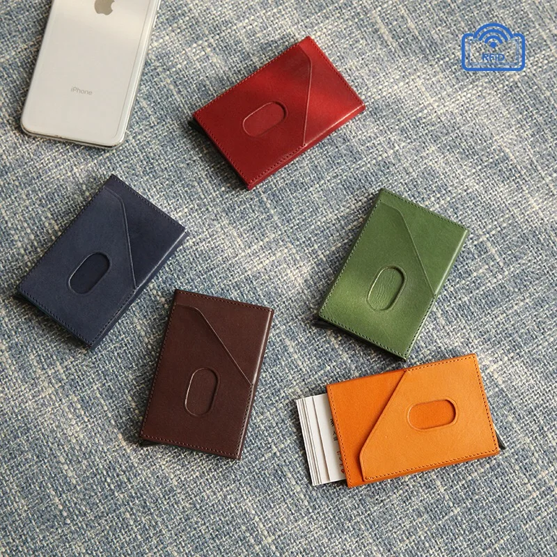 New Fashion Luxury Genuine Vegetable Leather Pop Up Credit Card Holder Aluminum Automatic Pop up Bank Card Case Wallet
New Fashion Luxury Genuine Vegetable Leather Pop Up Credit Card Holder Aluminum Automatic Pop up Bank Card Case Wallet