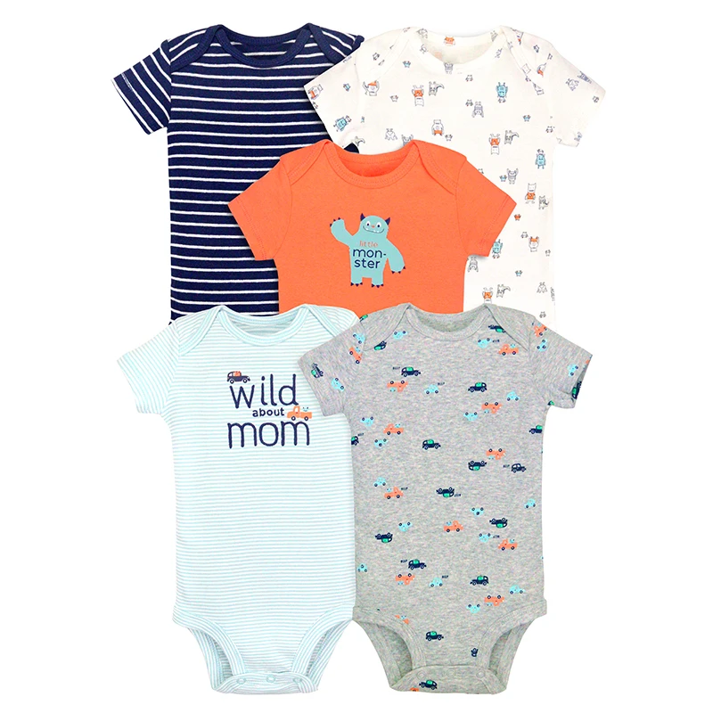 Hot-sale summer clothes newborn baby short sleeve rompers snap button knitted comfortable trendy 5-pack baby clothes, Picture shows
Hot-sale summer clothes newborn baby short sleeve rompers snap button knitted comfortable trendy 5-pack baby clothes, Picture shows