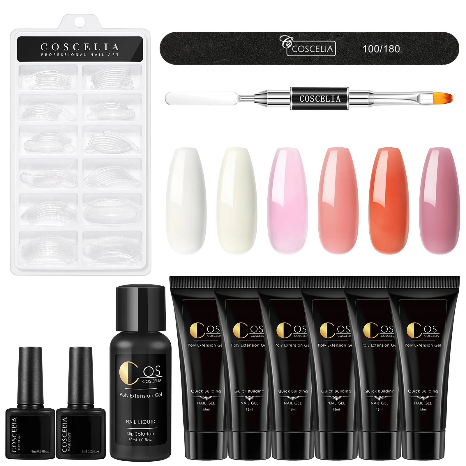 COSCELIA Acrylic Nail Kit 6 Pcs Poly Gel Nails UV Builder Gel Kit for Nail, 6 colors
COSCELIA Acrylic Nail Kit 6 Pcs Poly Gel Nails UV Builder Gel Kit for Nail, 6 colors