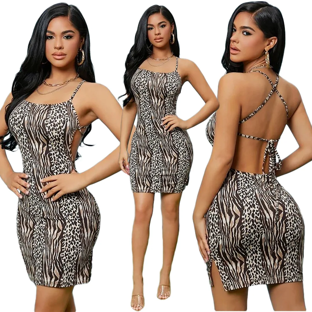 F20388A 2021 summer new mini casual dress skirt leopard print backless fashion sexy dress for women
F20388A 2021 summer new mini casual dress skirt leopard print backless fashion sexy dress for women