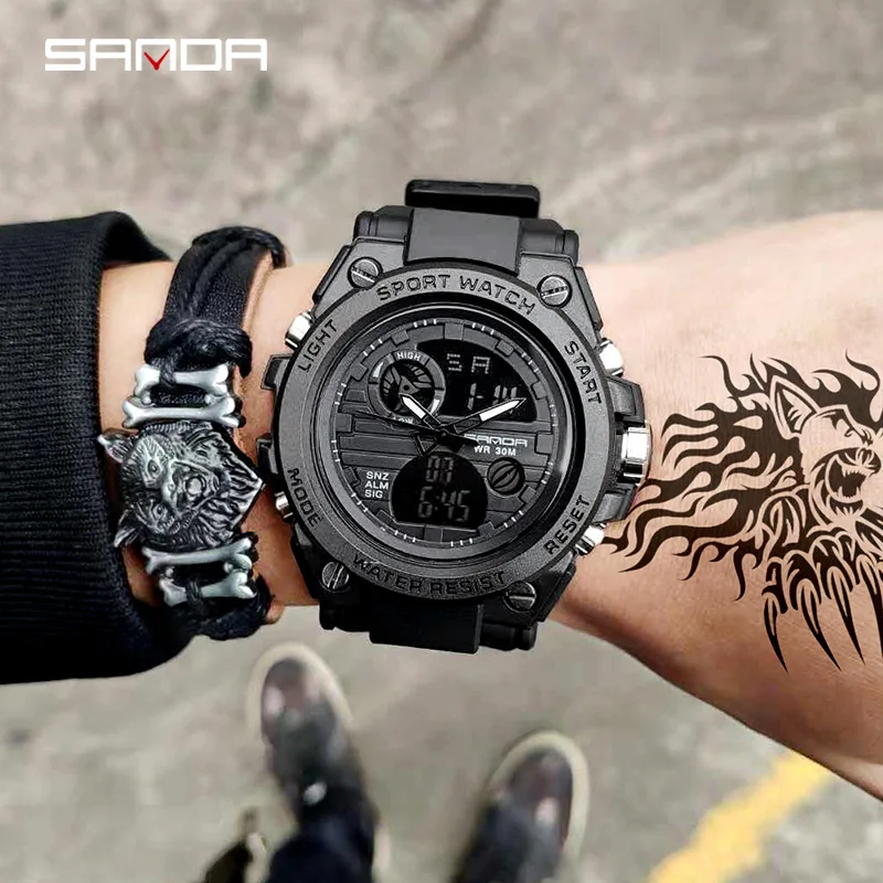 SANDA 739 classic black mens digital quartz wrist watch wholesale waterproof water resistant military outdoor wristwatch set
SANDA 739 classic black mens digital quartz wrist watch wholesale waterproof water resistant military outdoor wristwatch set