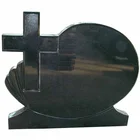 Black granite simple monument designs cross headstone tombstone