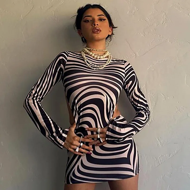 Casual Women Clothing Boutique Dresses Long Sleeve Bodycon Mini Zebra Print Dress
Casual Women Clothing Boutique Dresses Long Sleeve Bodycon Mini Zebra Print Dress