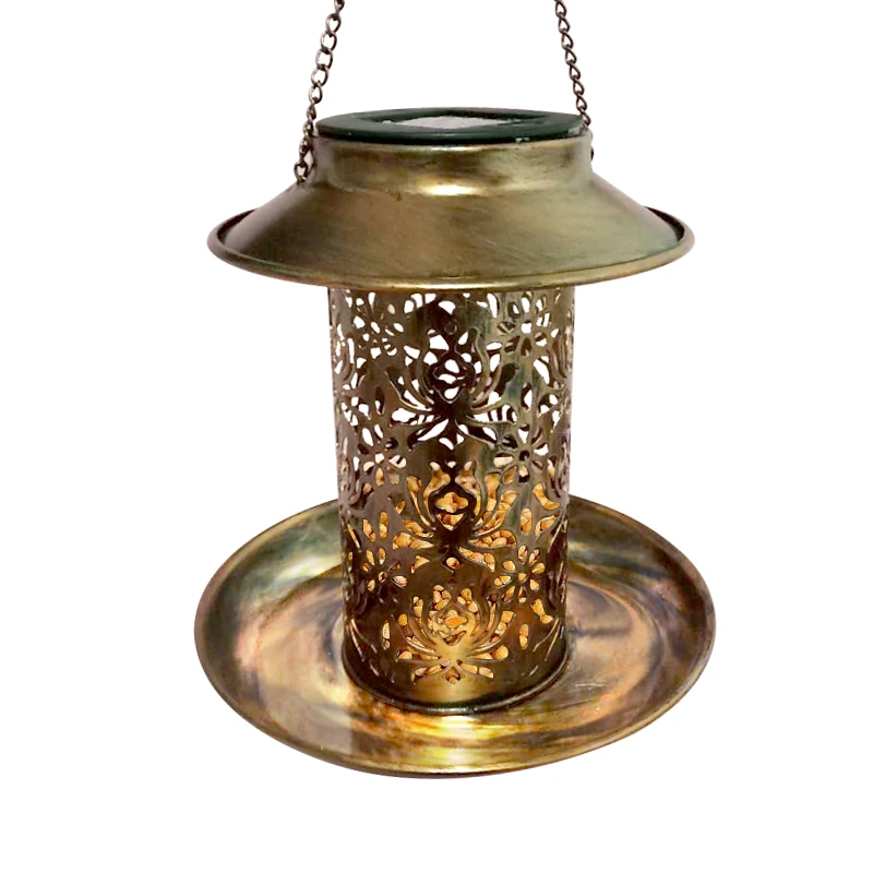 Outside Solar Bird Feeder Light, Hollow Copper Hanging Bird House with Light for Feeding Wild Bird, Outdoor Garden Backyard, Bronze,other colors can be customized
Outside Solar Bird Feeder Light, Hollow Copper Hanging Bird House with Light for Feeding Wild Bird, Outdoor Garden Backyard, Bronze,other colors can be customized