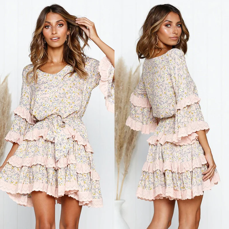 Summer Custom Floral Print Half Long Sleeve Gril Lace Clothes Women Pink Ruffled Casual Dresses, Pink,can custom color
Summer Custom Floral Print Half Long Sleeve Gril Lace Clothes Women Pink Ruffled Casual Dresses, Pink,can custom color