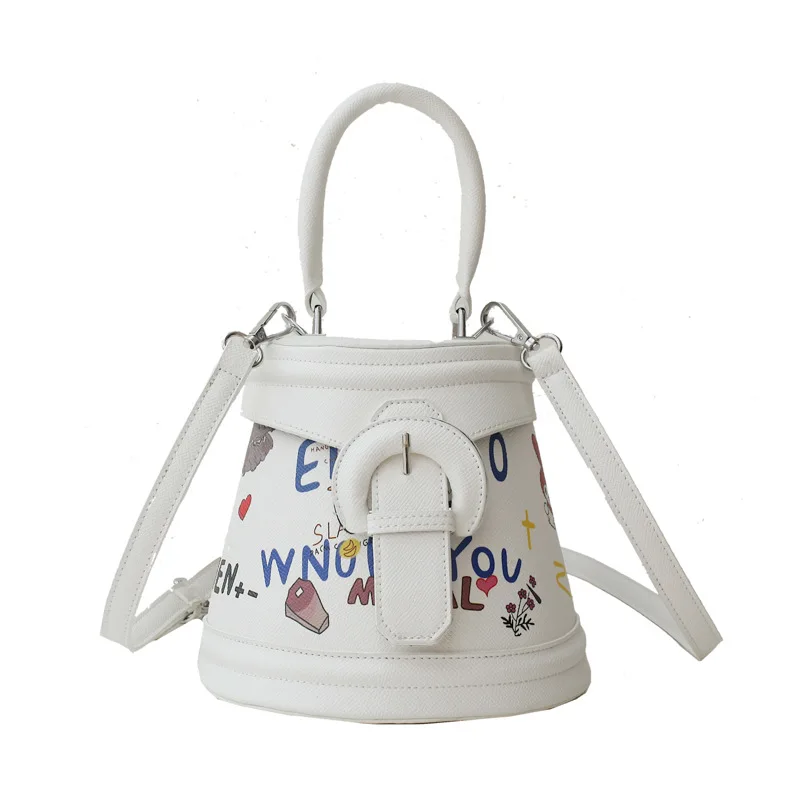 Fashion PU bucket purse bag printed crossbody bag woman small graffiti handbags, 3 colors
Fashion PU bucket purse bag printed crossbody bag woman small graffiti handbags, 3 colors