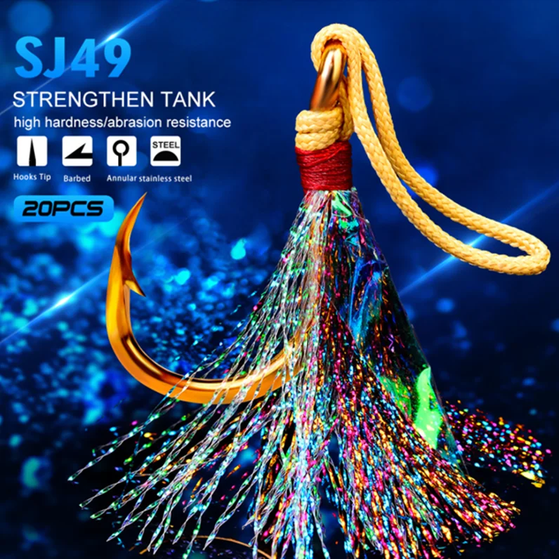 New 5 pieces Feather Barded High Carbon Steel Fish Hooks #1/0 #3/0 #5/0 #7/0 #9/0 #11/0 Golden Freshwater Saltwater Jig Hooks
New 5 pieces Feather Barded High Carbon Steel Fish Hooks #1/0 #3/0 #5/0 #7/0 #9/0 #11/0 Golden Freshwater Saltwater Jig Hooks