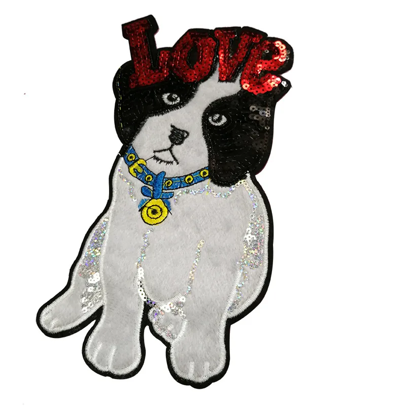 Love dog embroidered cloth with embroidered seal embroidered label Sequin embroidered clothing patch DIY customization
Love dog embroidered cloth with embroidered seal embroidered label Sequin embroidered clothing patch DIY customization