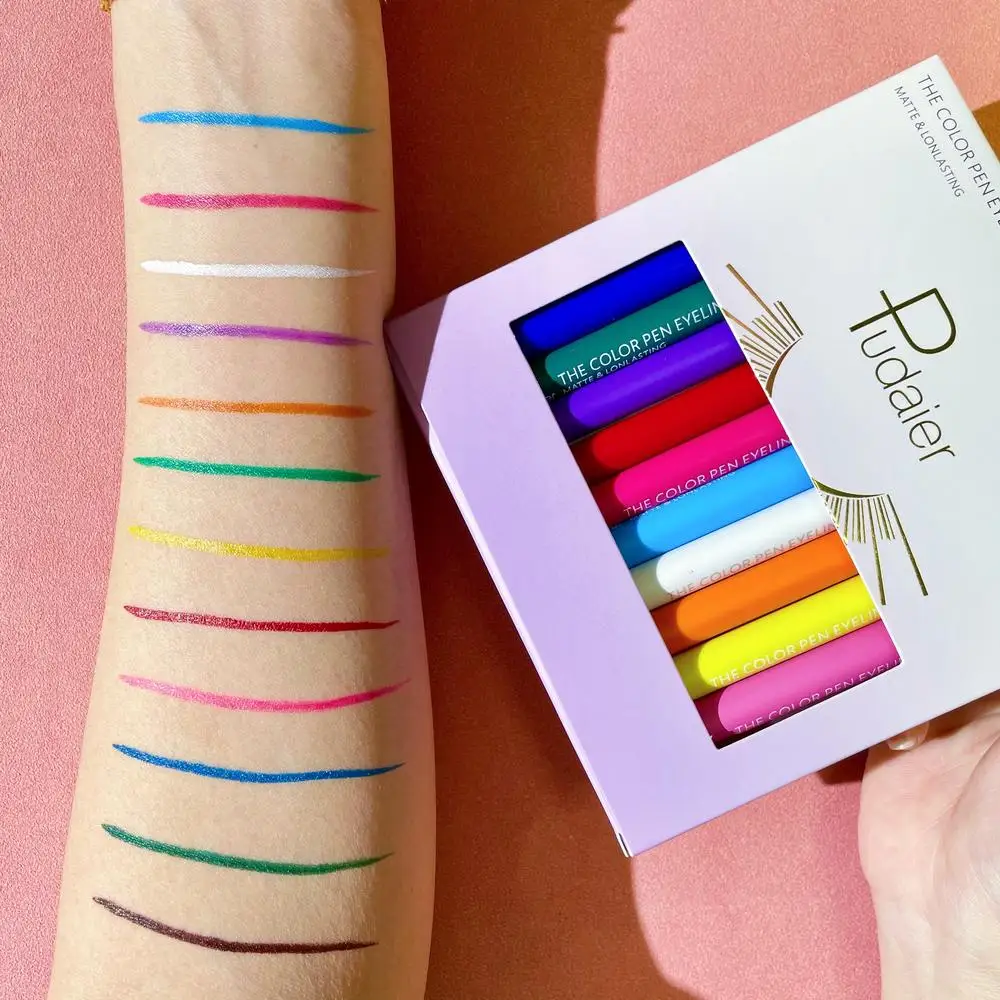 12 Colors Liquid Eyeliner Waterproof Long lasting Liquid Colorful Eye Liner Pen, Black Eyeliner smudge proof Eyeliner Color Set
12 Colors Liquid Eyeliner Waterproof Long lasting Liquid Colorful Eye Liner Pen, Black Eyeliner smudge proof Eyeliner Color Set