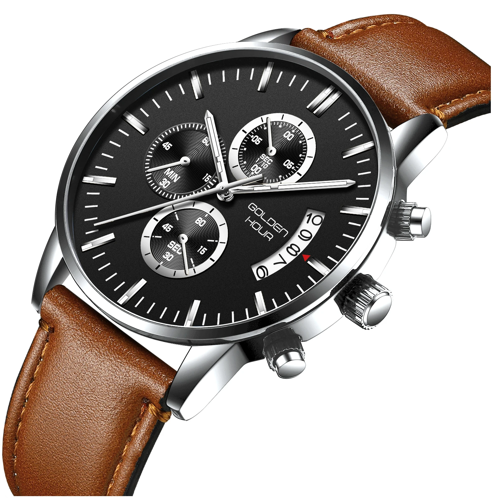 2019 Luxury Brand Men business casual Quartz Watches Genuine Leather Waterproof six-needle men's watch, 4 colors
2019 Luxury Brand Men business casual Quartz Watches Genuine Leather Waterproof six-needle men's watch, 4 colors