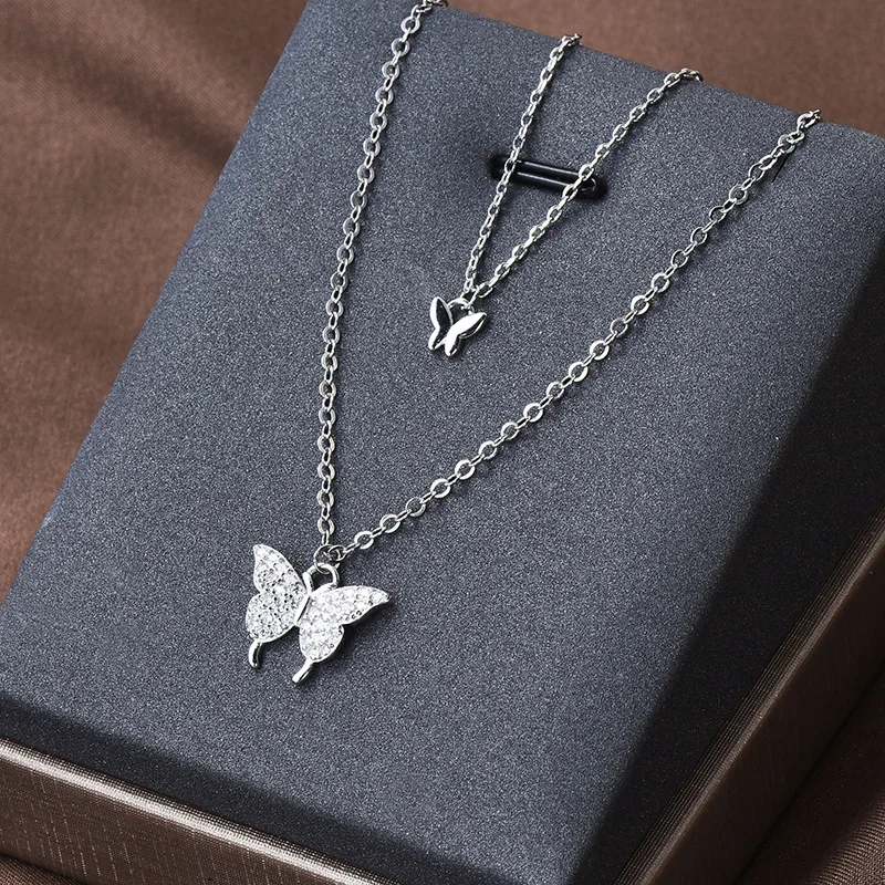2023 New Shiny Gold Butterfly Stainless Steel Necklaces for Women Exquisite Silver Color Double Layer Clavicle Chain Necklace
2023 New Shiny Gold Butterfly Stainless Steel Necklaces for Women Exquisite Silver Color Double Layer Clavicle Chain Necklace