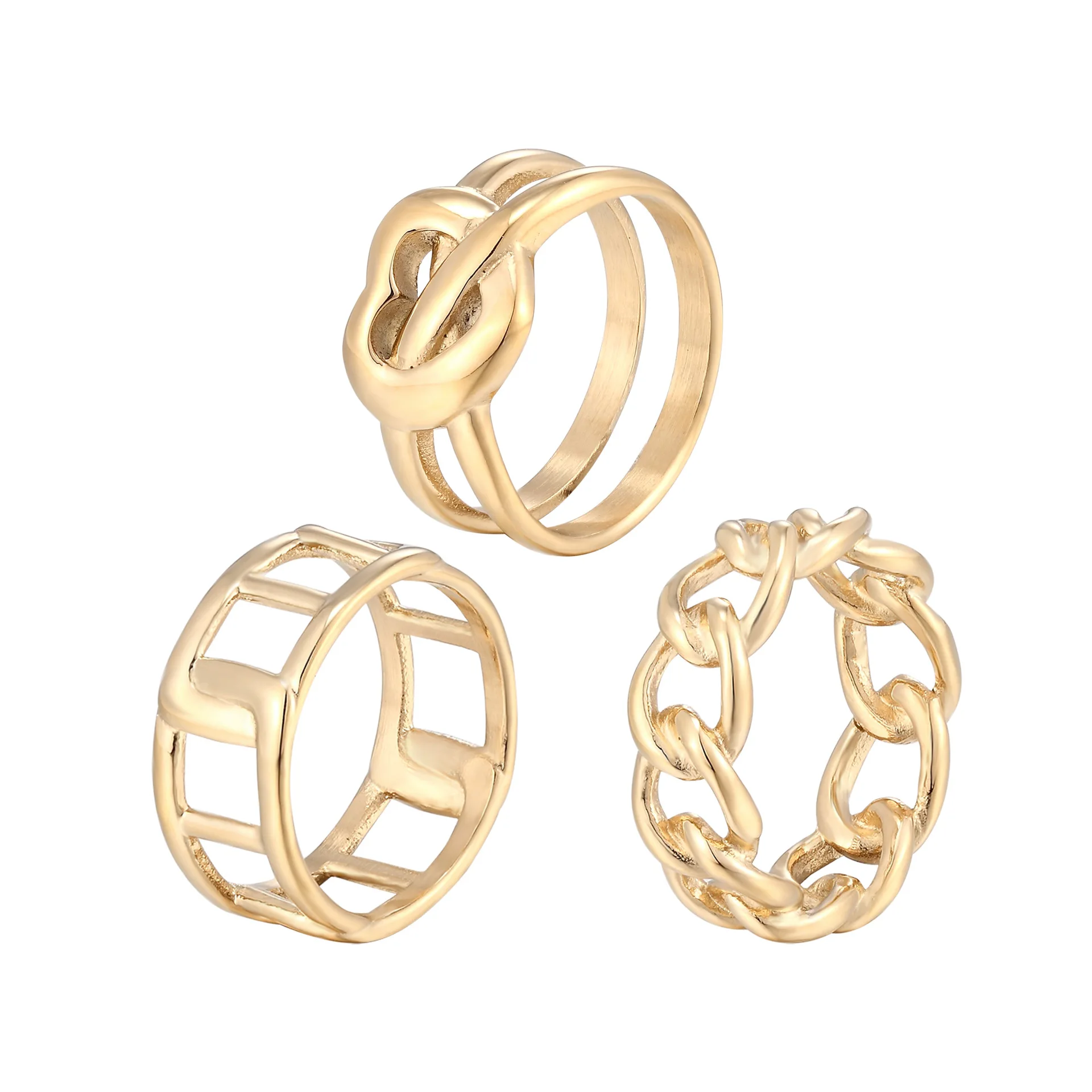 Heart Band Twist Chain Hollow Finger Ring Stairs Stainless Steel Wholesale Fashion Women Jewerly Geometric Men Gold Round Ring
Heart Band Twist Chain Hollow Finger Ring Stairs Stainless Steel Wholesale Fashion Women Jewerly Geometric Men Gold Round Ring