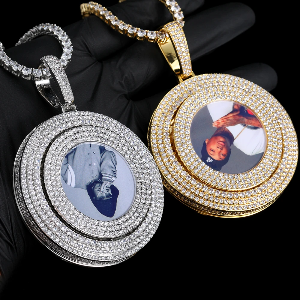 Wholesale Fashion Hip Hop Custom Photo Pendants Iced Out Diamond CZ Chain With Rotation Pendant for Men
Wholesale Fashion Hip Hop Custom Photo Pendants Iced Out Diamond CZ Chain With Rotation Pendant for Men