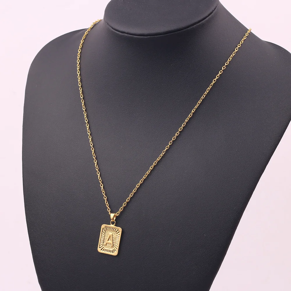 hot sale fashion initial 14k gold filled letter pendant necklace