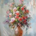 Still Life Painting Flower Handmade Fine Art Abstract Wall Decor Home Decoration Floral Oil