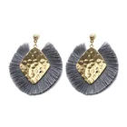 Multicolored fashion ethnic style handmade long tassel earrings