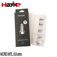 

Hayke Large wholesale Original vape SMOK Nord Replacement coils Mesh 0.6 Mesh MTL-0.8ohm Regular DC 0.6 ohm Coil For Nord Kit