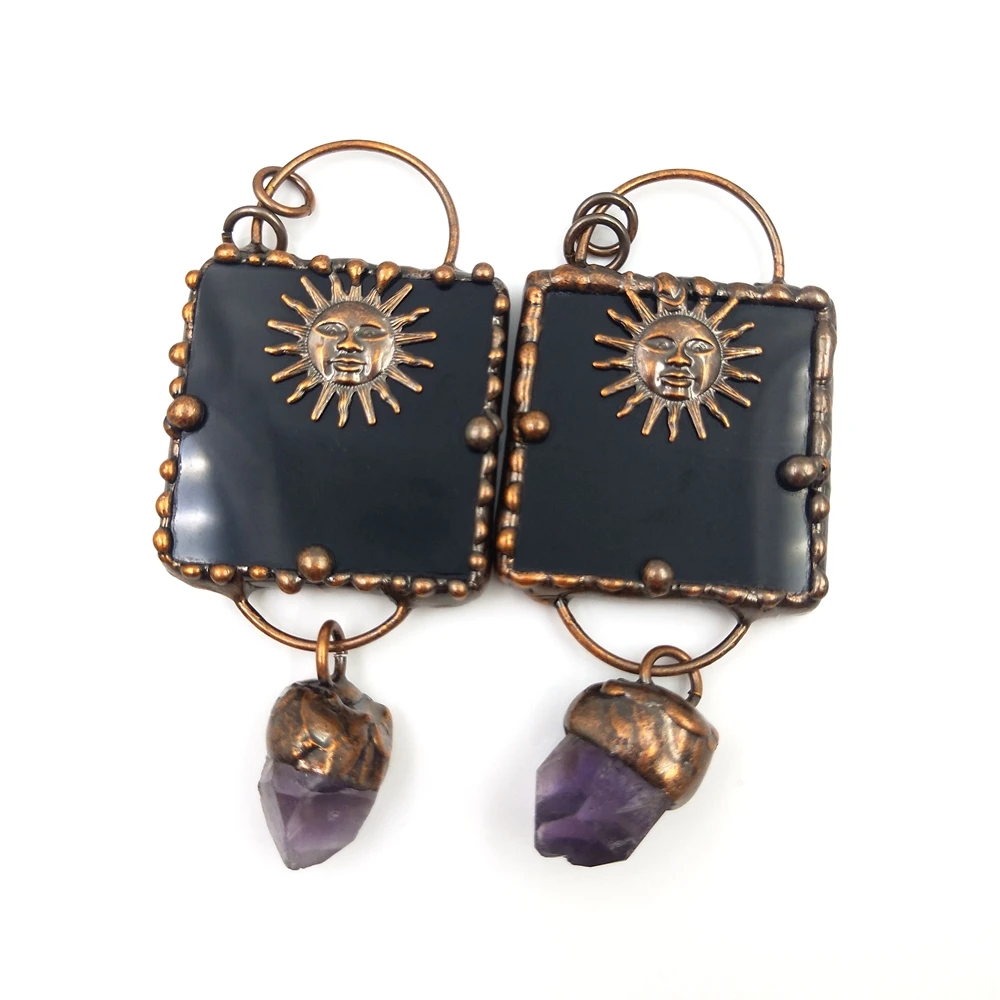 Big Size Natural Black Obsidian Square Pendant Necklace Bronze Plated Charms Spiritual Crystal Jewelry Purple Amethyst Beads, Multi
Big Size Natural Black Obsidian Square Pendant Necklace Bronze Plated Charms Spiritual Crystal Jewelry Purple Amethyst Beads, Multi