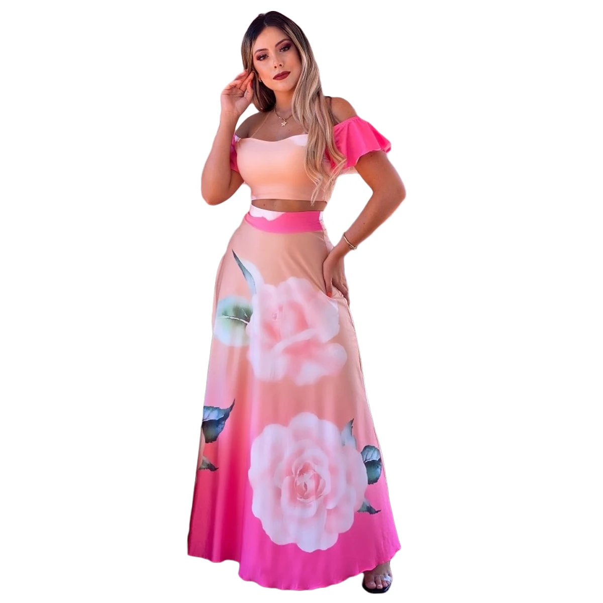 2021 New Arrival Summer Floral Two Piece Skirt Set, Crop Top Long Maxi Outfits Women 2 Piece Skirt Set, Pink
2021 New Arrival Summer Floral Two Piece Skirt Set, Crop Top Long Maxi Outfits Women 2 Piece Skirt Set, Pink