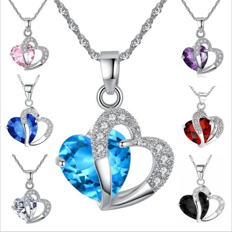 Fashion Jewelry Silver Plated Necklace Jewelry Shiny Colorful Zircon Heart Necklace Ladies Clavicle Chain Pendant, As the picture show
Fashion Jewelry Silver Plated Necklace Jewelry Shiny Colorful Zircon Heart Necklace Ladies Clavicle Chain Pendant, As the picture show