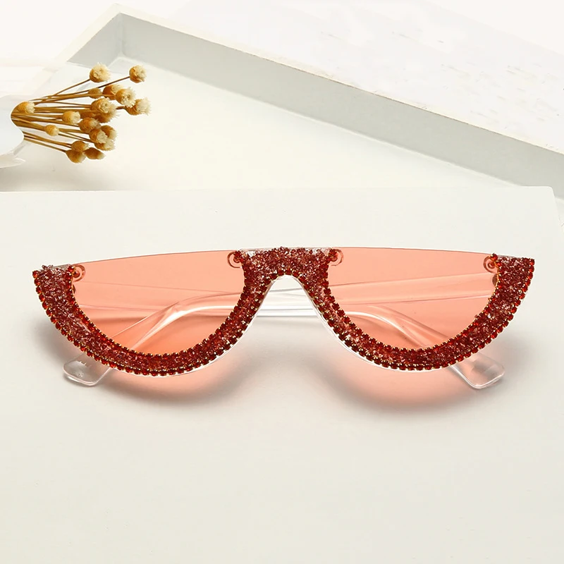 SKYWAY Trendy Ladies Shades Women Cat Eye Half Frame Bling Rhinestone Decoration Sunglasses
SKYWAY Trendy Ladies Shades Women Cat Eye Half Frame Bling Rhinestone Decoration Sunglasses