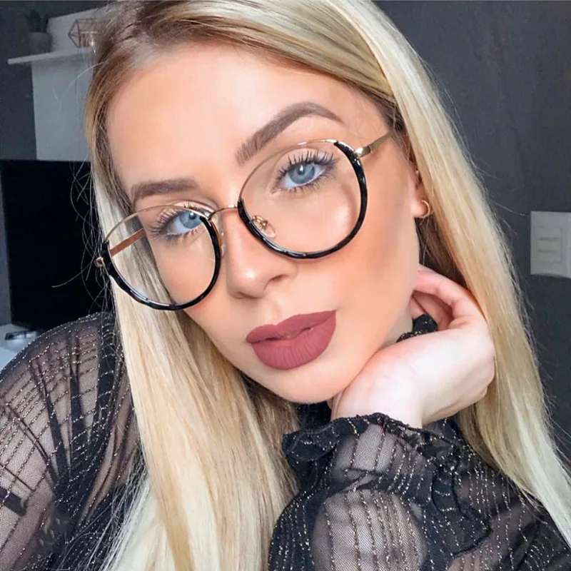 Half Frame Glasses TR90 Gold Transparent Women Round Glasses Frame Female Metal Clear Lens Decoration Accessories
Half Frame Glasses TR90 Gold Transparent Women Round Glasses Frame Female Metal Clear Lens Decoration Accessories