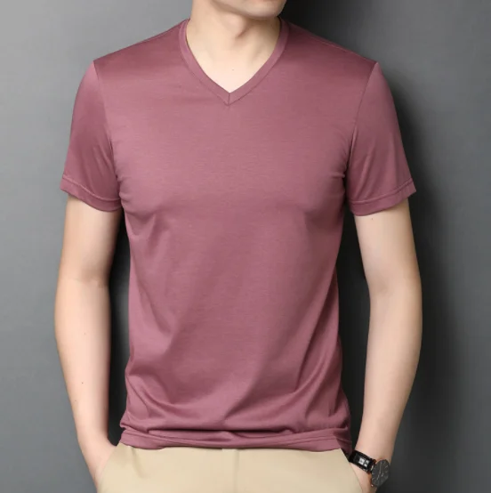 Mulberry Silk Short Sleeve Plain T-shirts Acid Wash T-shirt Printing Device, Customized color
Mulberry Silk Short Sleeve Plain T-shirts Acid Wash T-shirt Printing Device, Customized color
