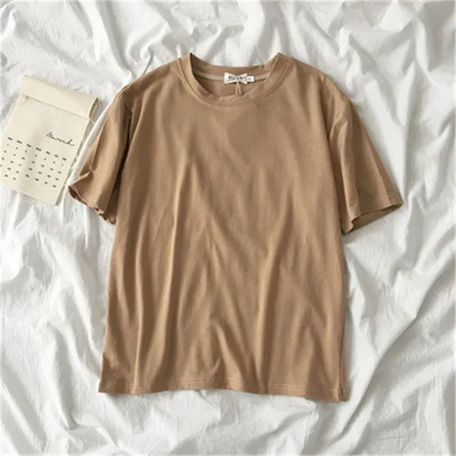 Candy Colors Women Loose Pure Color Tee Shirt Female Short Sleeve Tops Causal O-neck Basic Shirt, Picture showed
Candy Colors Women Loose Pure Color Tee Shirt Female Short Sleeve Tops Causal O-neck Basic Shirt, Picture showed